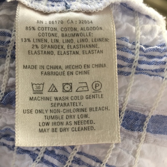 Anthropologie Maeve Blue & White Top Sz Small - Picture 4 of 8